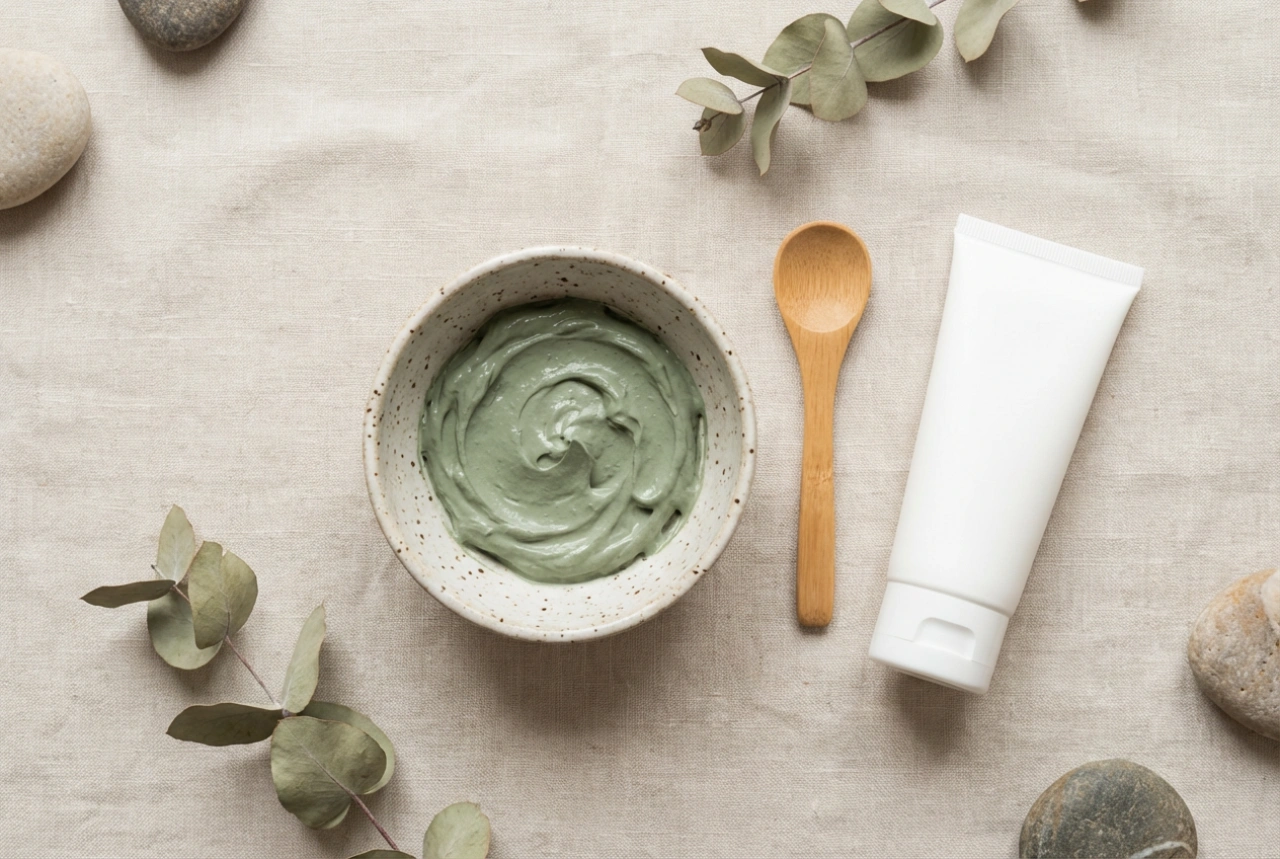 Ansiktsmask med grön lera: proportioner, verkningstid och återfuktning efteråt