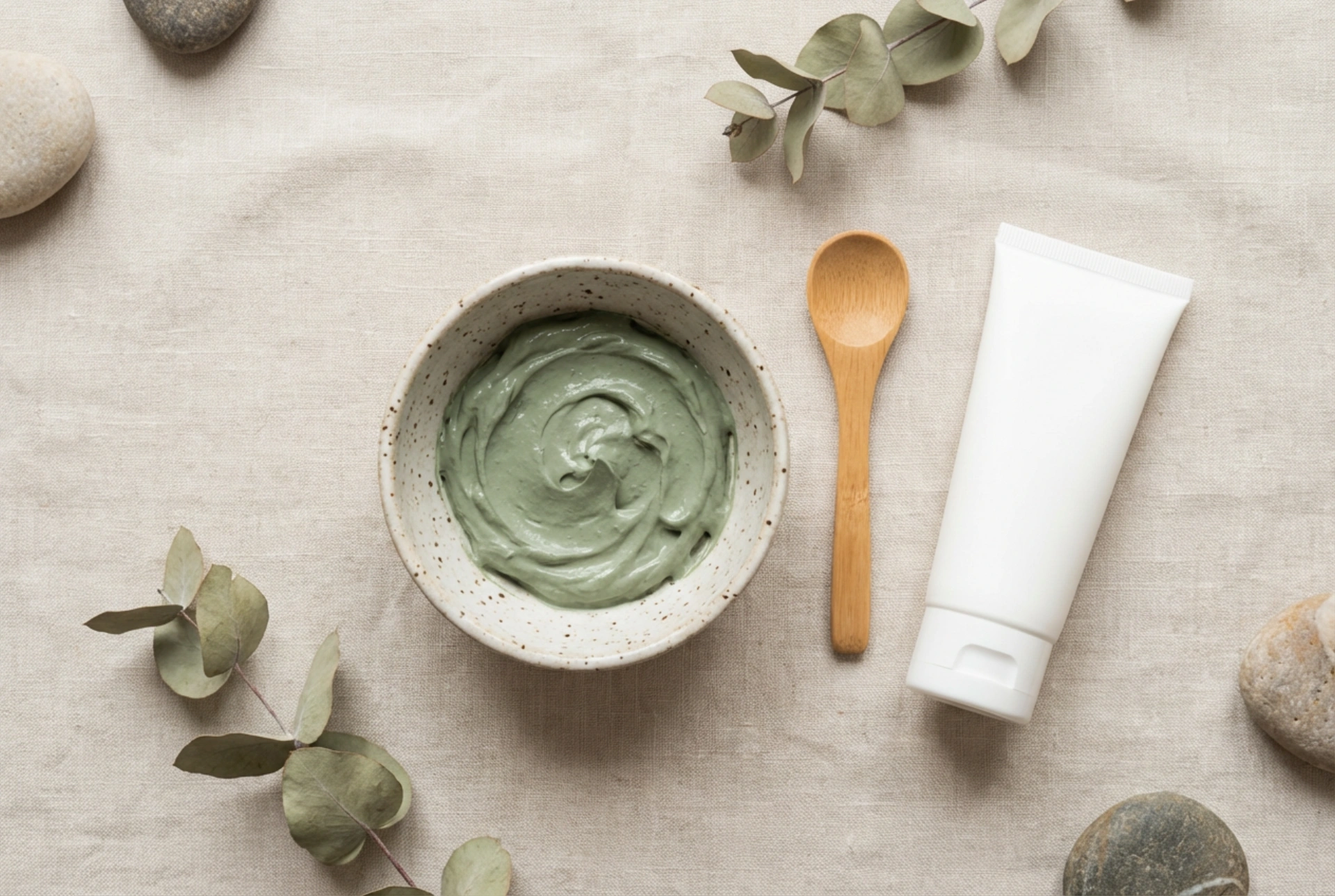 Ansiktsmask med grön lera: proportioner, verkningstid och återfuktning efteråt