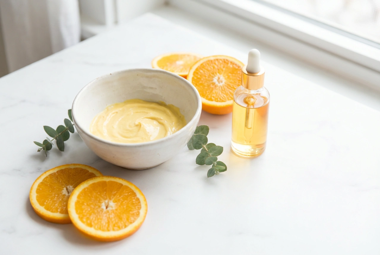 Ansiktsmasker med C-vitamin: lyster och ingrediensens stabilitet
