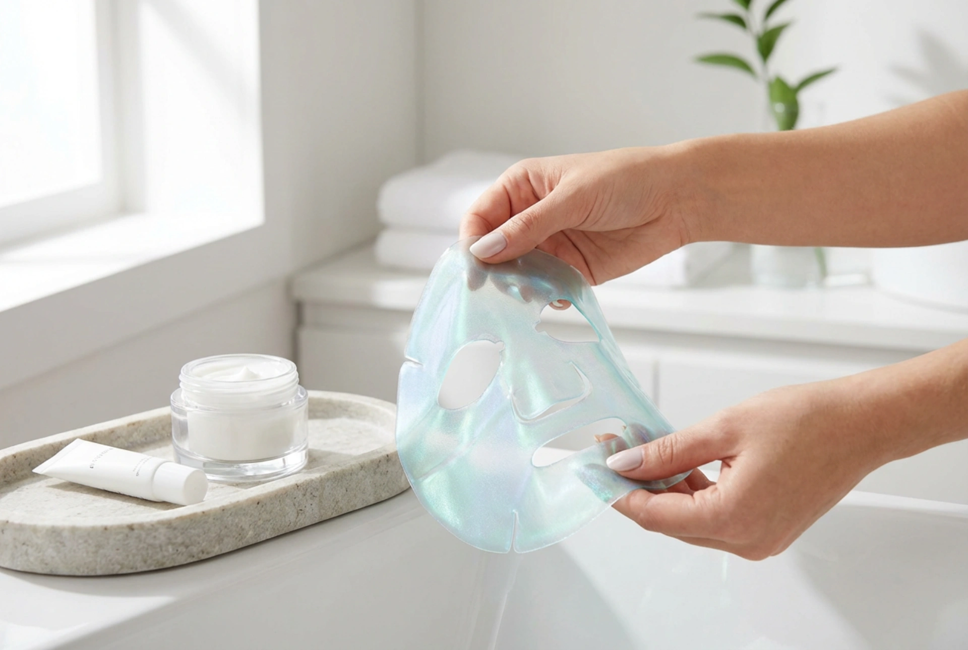 Hydrogelmask: en svalkande ritual, hur man applicerar och tar bort den