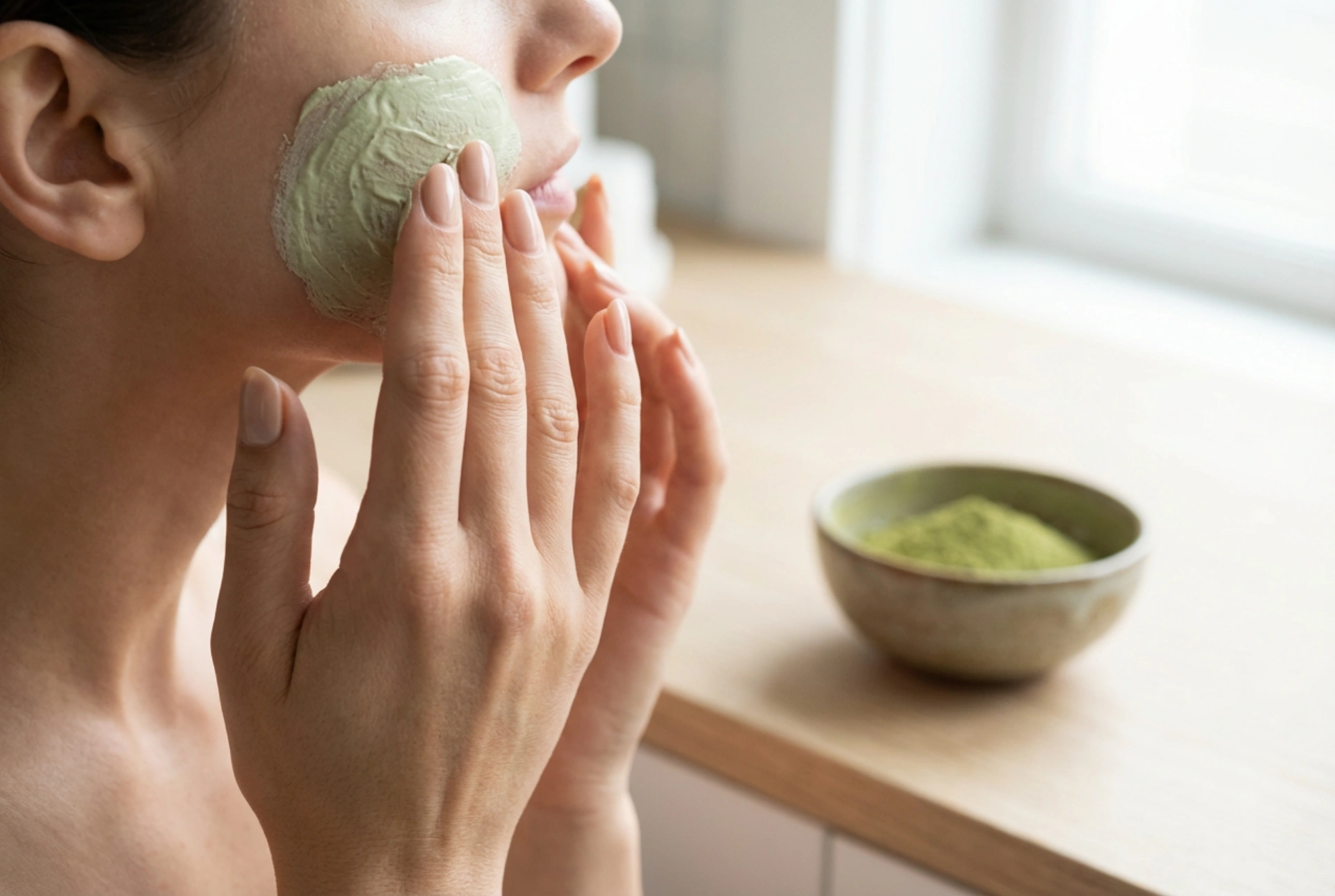 Grönt te-mask: Mild hudvård och korrekt applicering