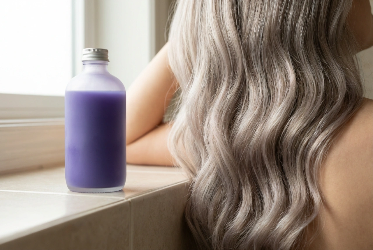 Lila schampo: Hur du neutraliserar gula toner i blont hår