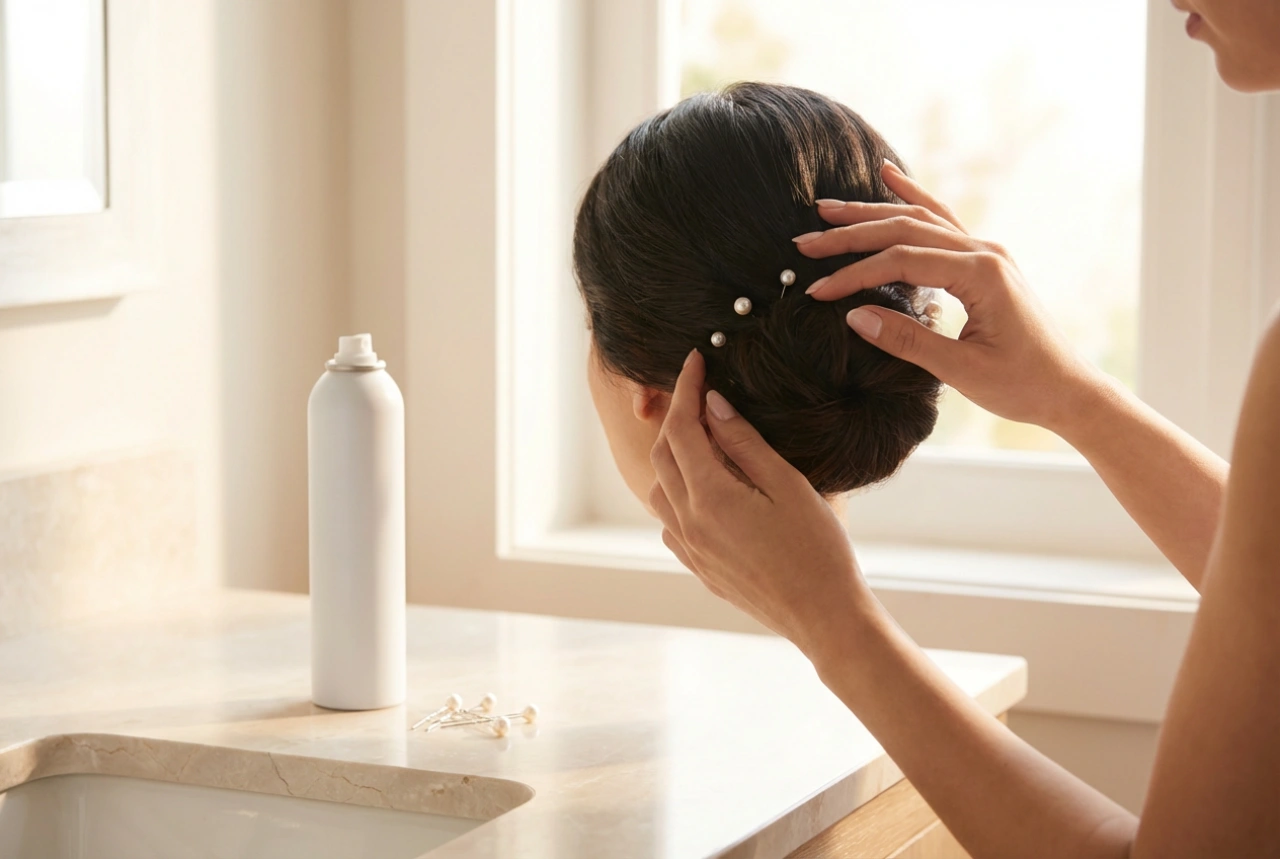 Bröllopsfrisyr: Knut steg för steg, fixering och dekorationer