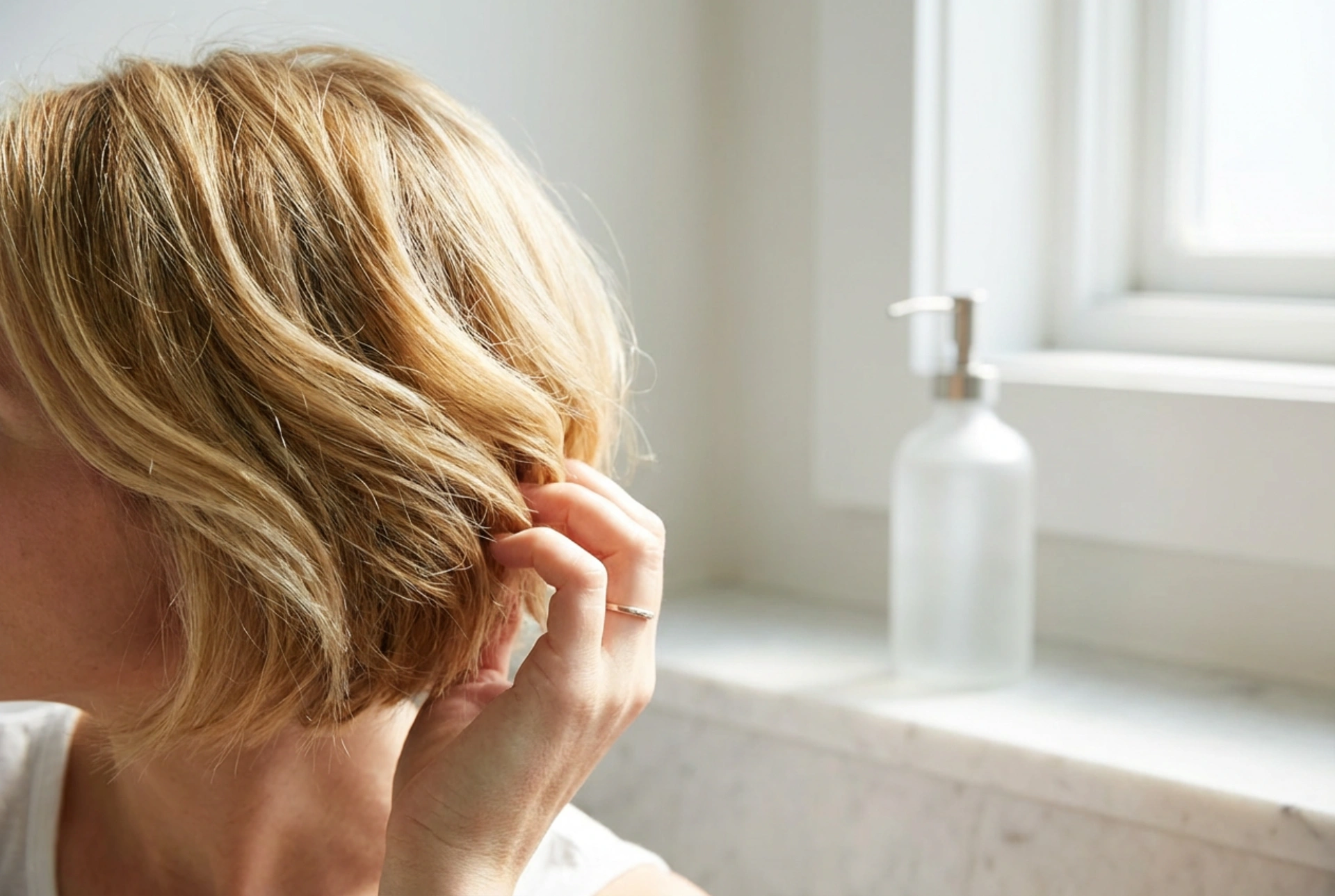 Kort blont hår: skydda färgen och enkel vardagsstyling