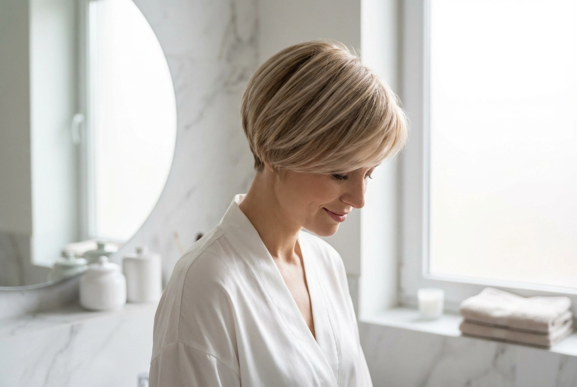 Korta champinjonfrisyrer för damer: mjuk finish och volym