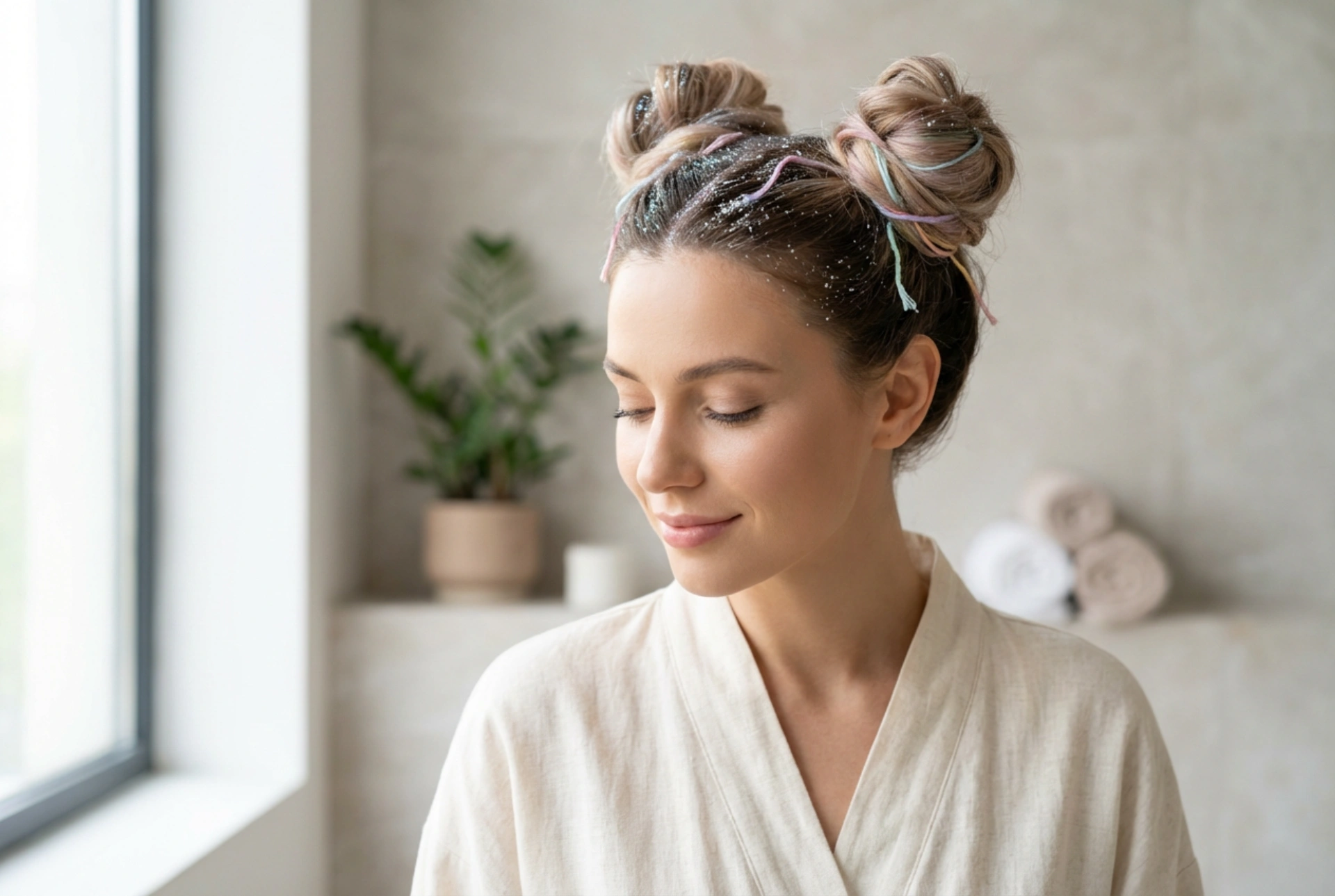 Galna festivalfrisyrer för damer: glitter, space buns och färgglada slingor
