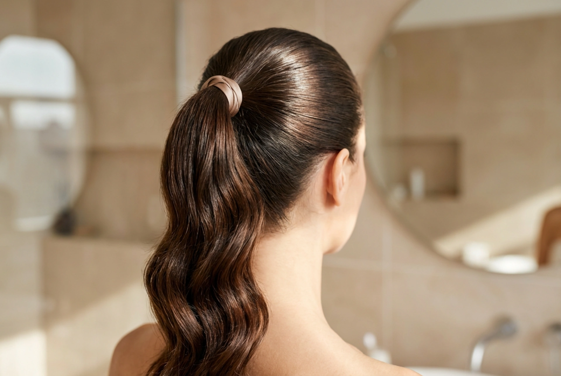 Snabb festfrisyr: vågor, hög hästsvans och wet look