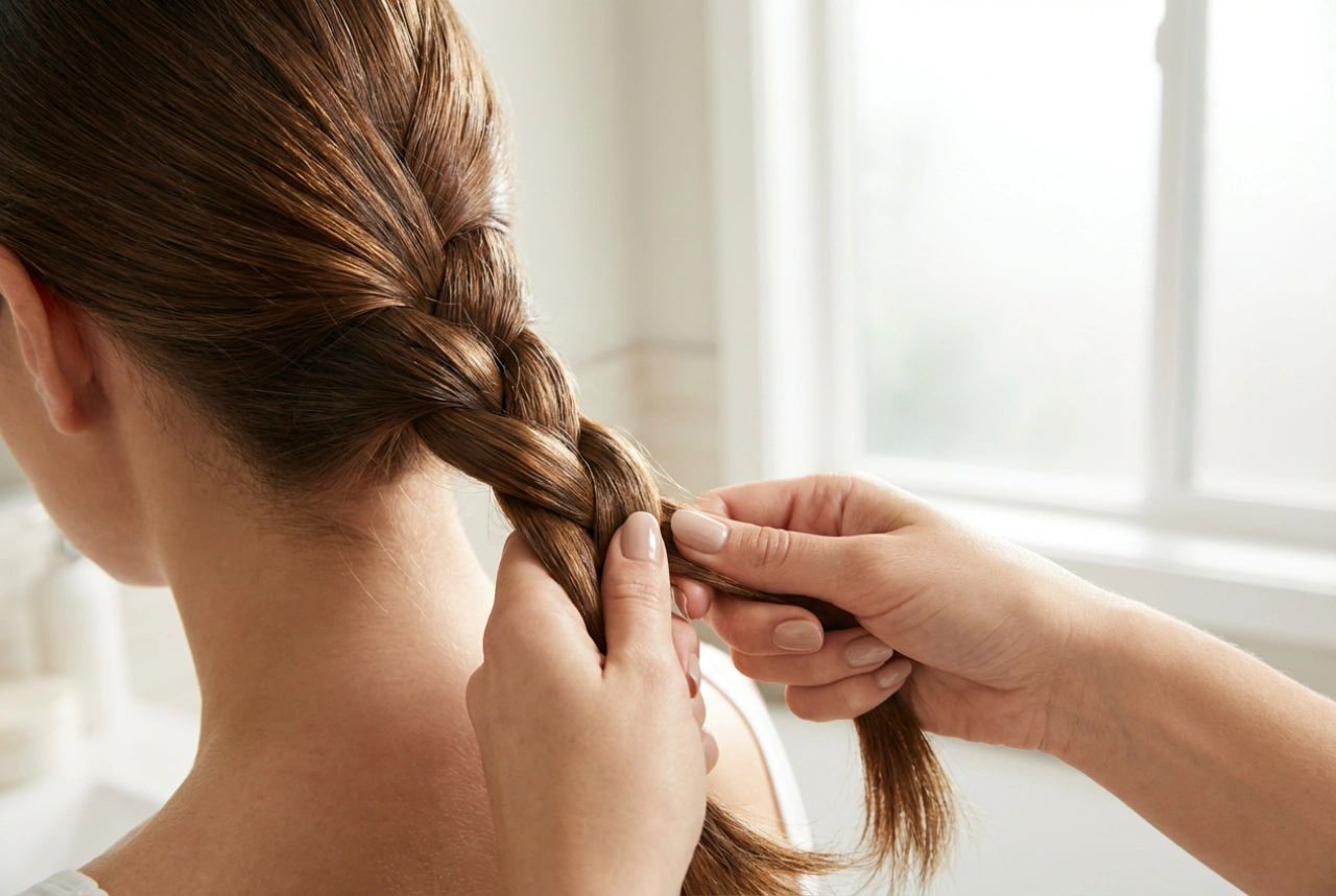 Flätade frisyrer: enkla flätor, sektioner och hållbar fixering
