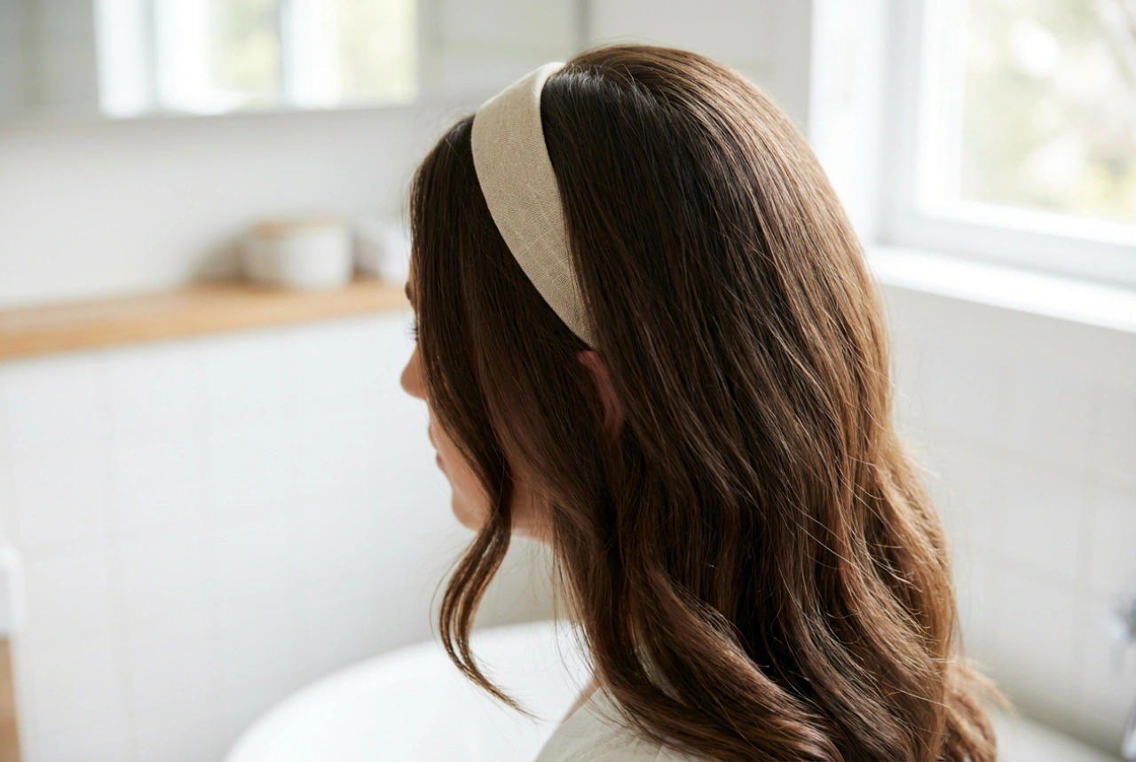 Frisyr utan lugg: volym vid rötterna, bena och hårband