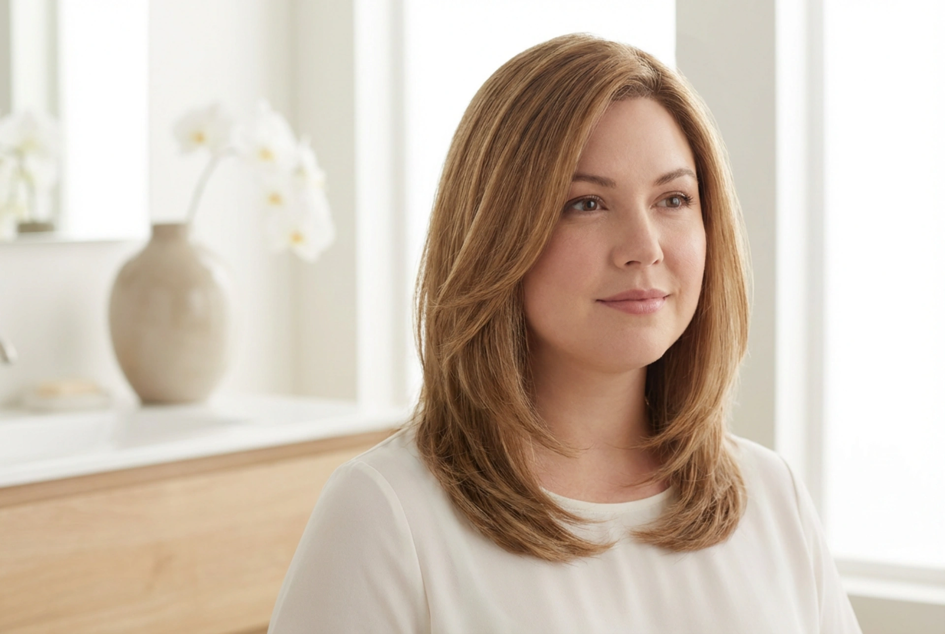 Harmoniska frisyrer för runt ansikte och tunt hår