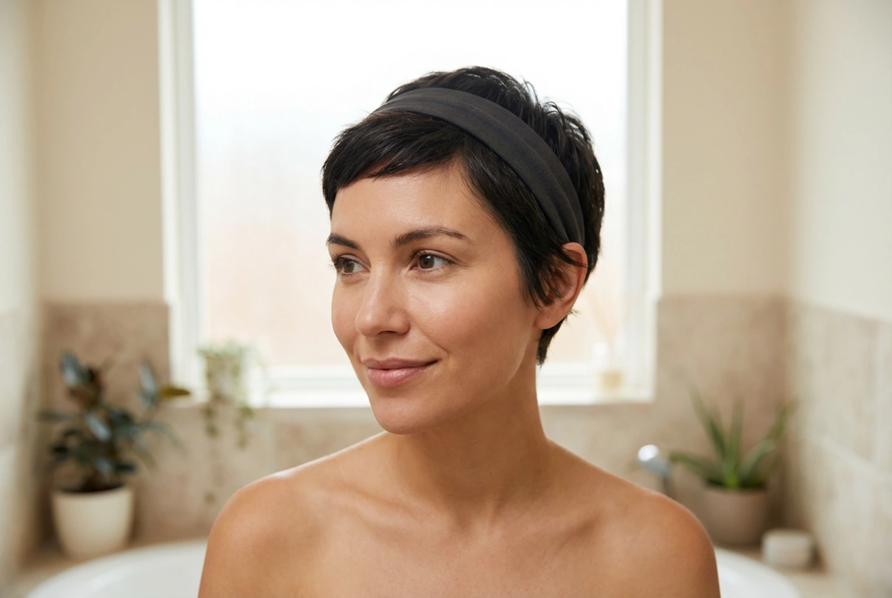 90-talsfrisyrer för kort hår: pixie, miniknutar och hårband