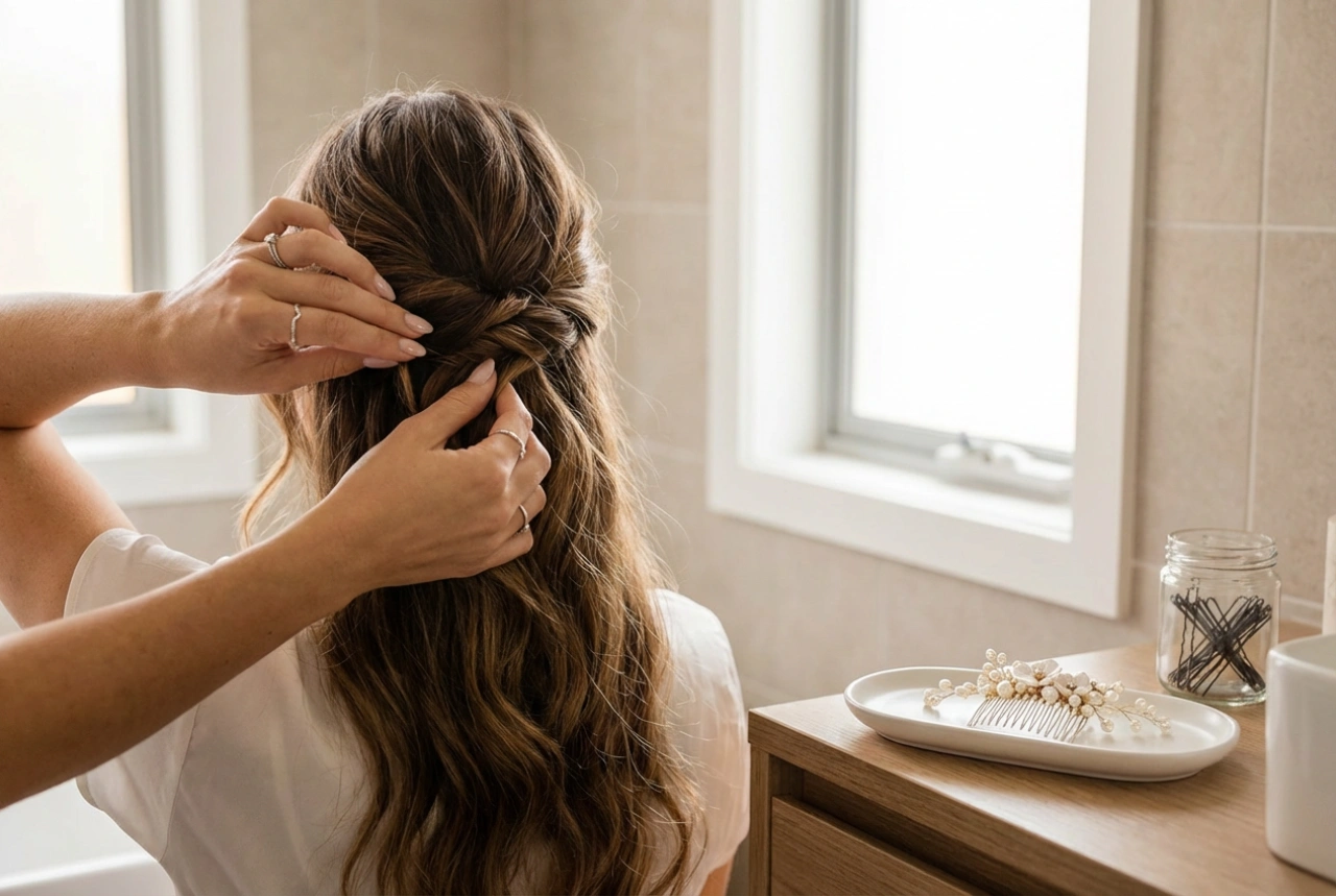 Frisyrer för långt hår till bröllop: vågor och uppsättningar att göra hemma