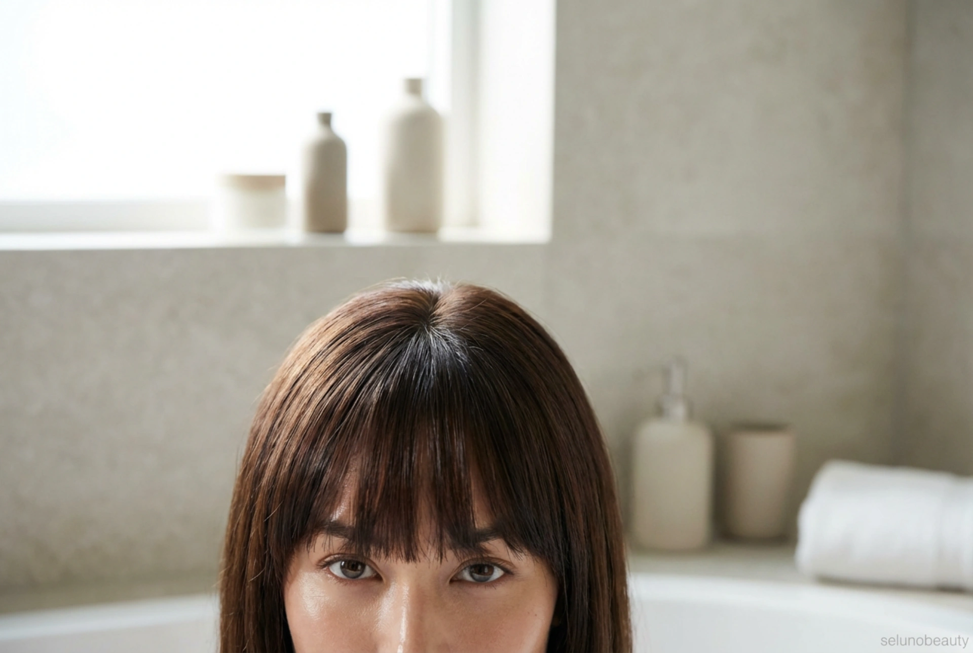 Rak uppklippt lugg: För en slät finish och volym vid rötterna