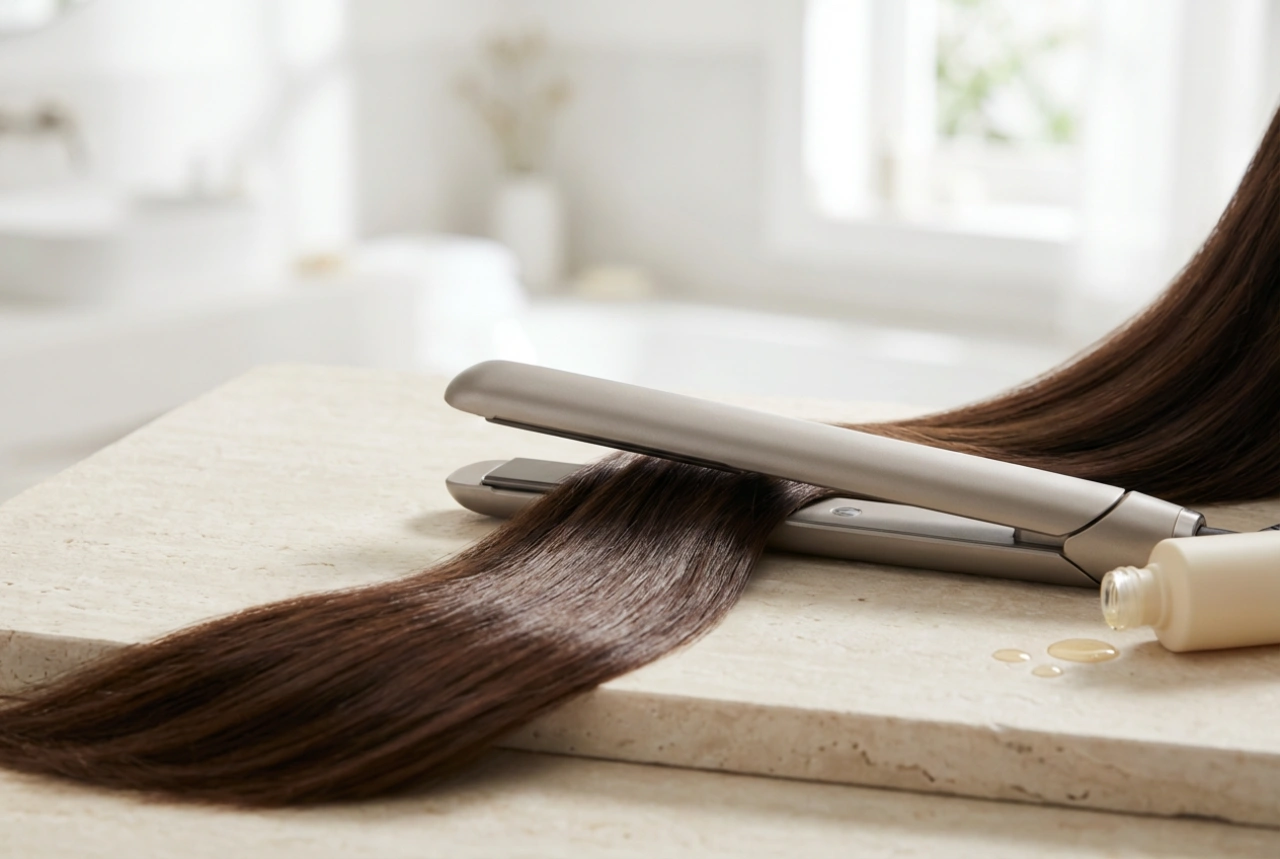 Plattänger: plattor, temperaturer och metoden för slätt, glänsande hår