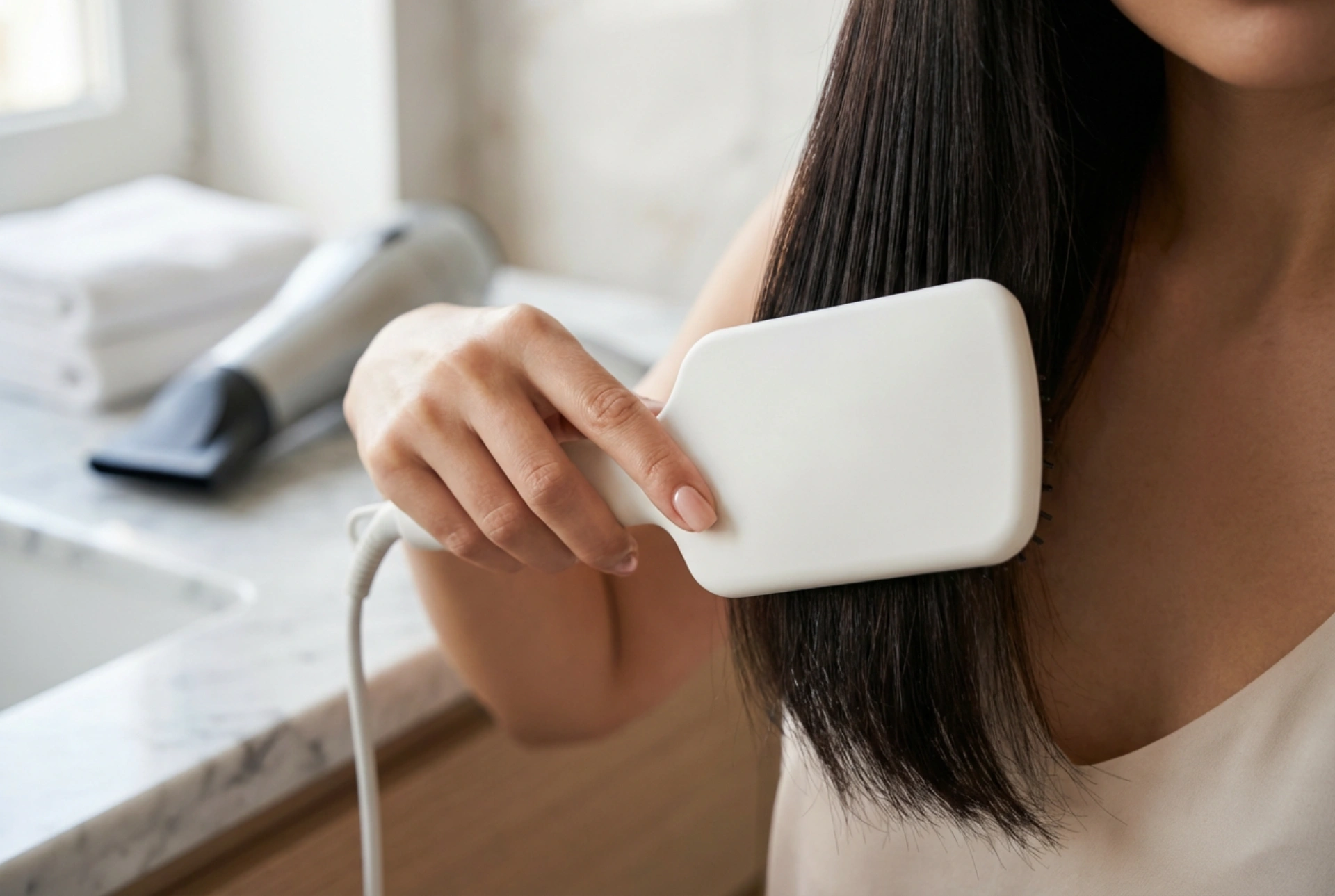 Platta håret med hårtork: Utslätande borstar och rätt teknik