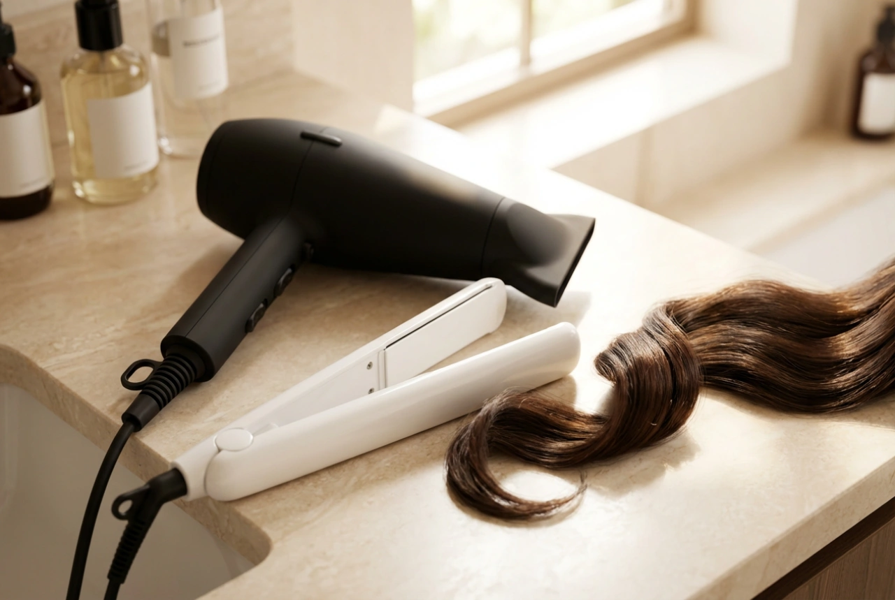 Hårtork och plattång: hur man kombinerar torkning och plattning för ett slätt resultat