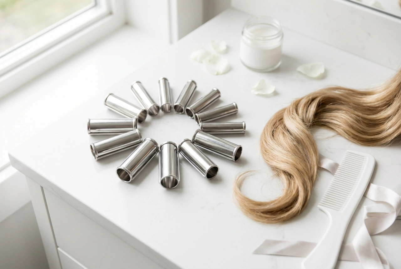 Hårrullar i metall: Torkning med hårtork och skydd för hårtopparna