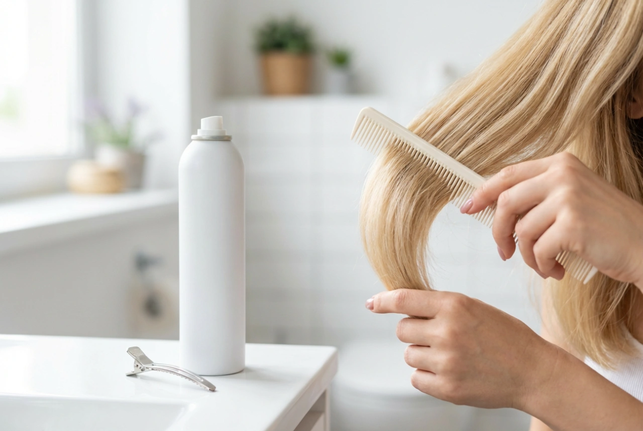 Tupering steg för steg: kam, sektioner och fixeringsspray