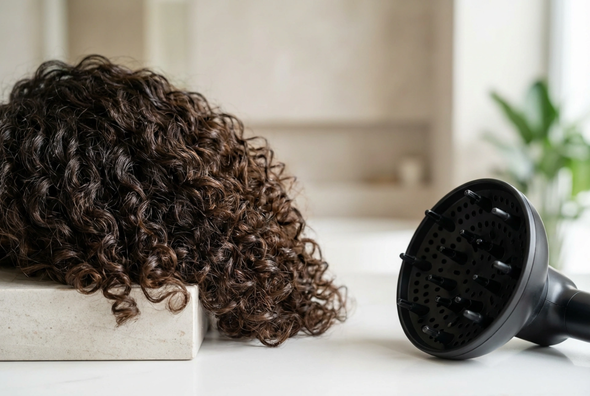 Hårtork med diffuser: inställningar och torkning utan frissiga lockar
