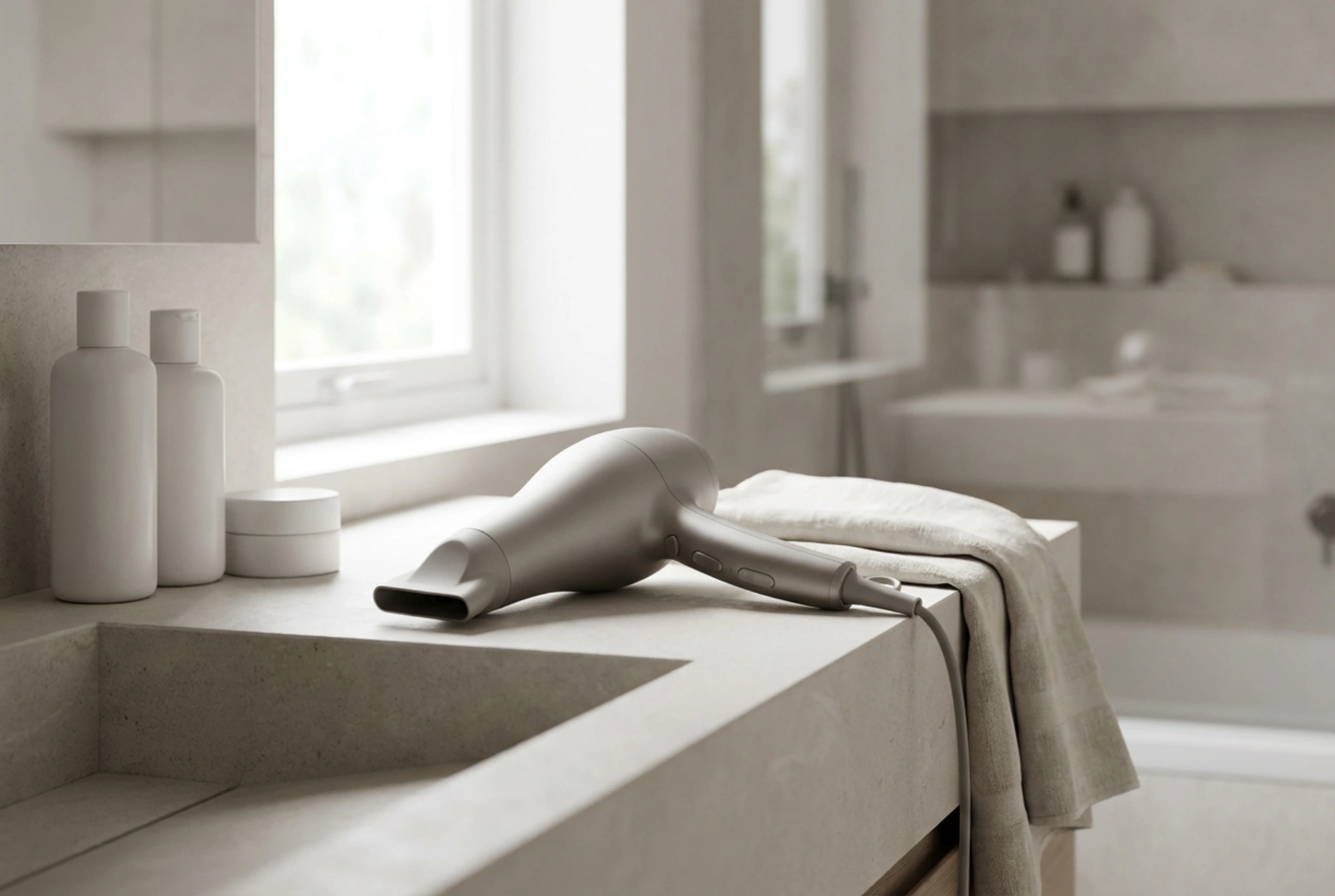 Lätt hårfön med jonisering: för komfort och snabb torkning