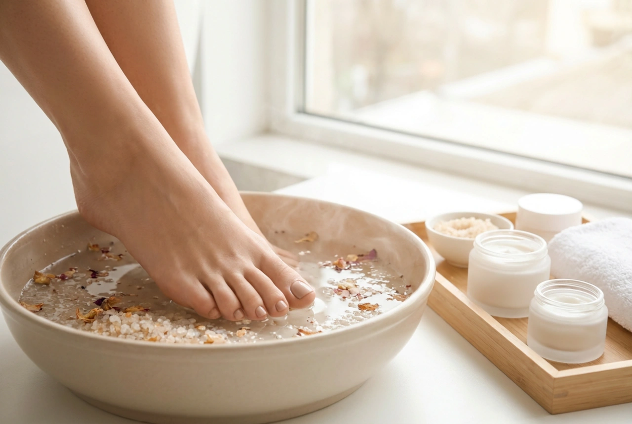 Spruckna fötter: så kombinerar du peeling, kräm och saltbad