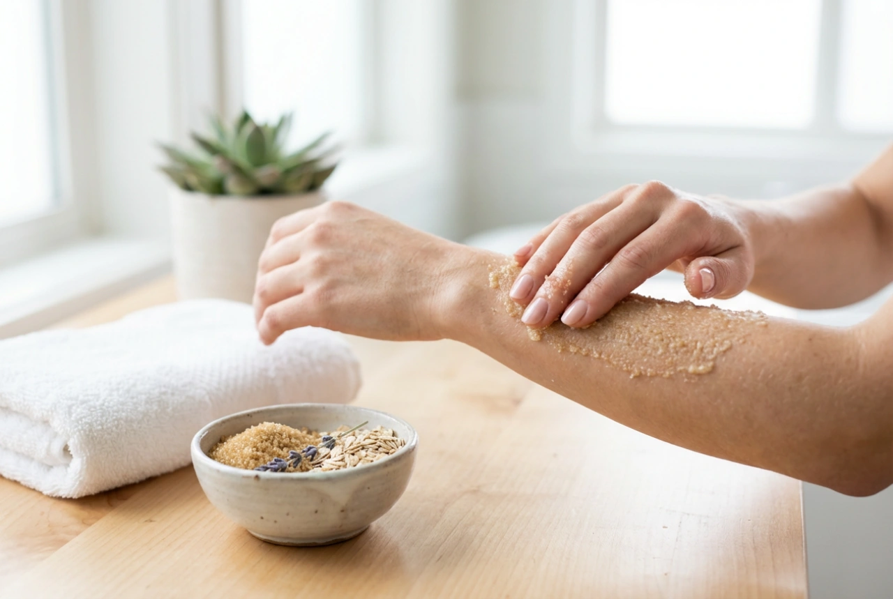 Mild handpeeling hemma: hudförberedelse och massage