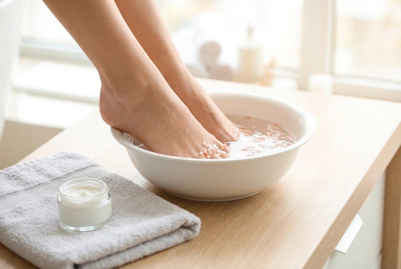 Badsalt för fötter: kompress, blötläggning och eftervård