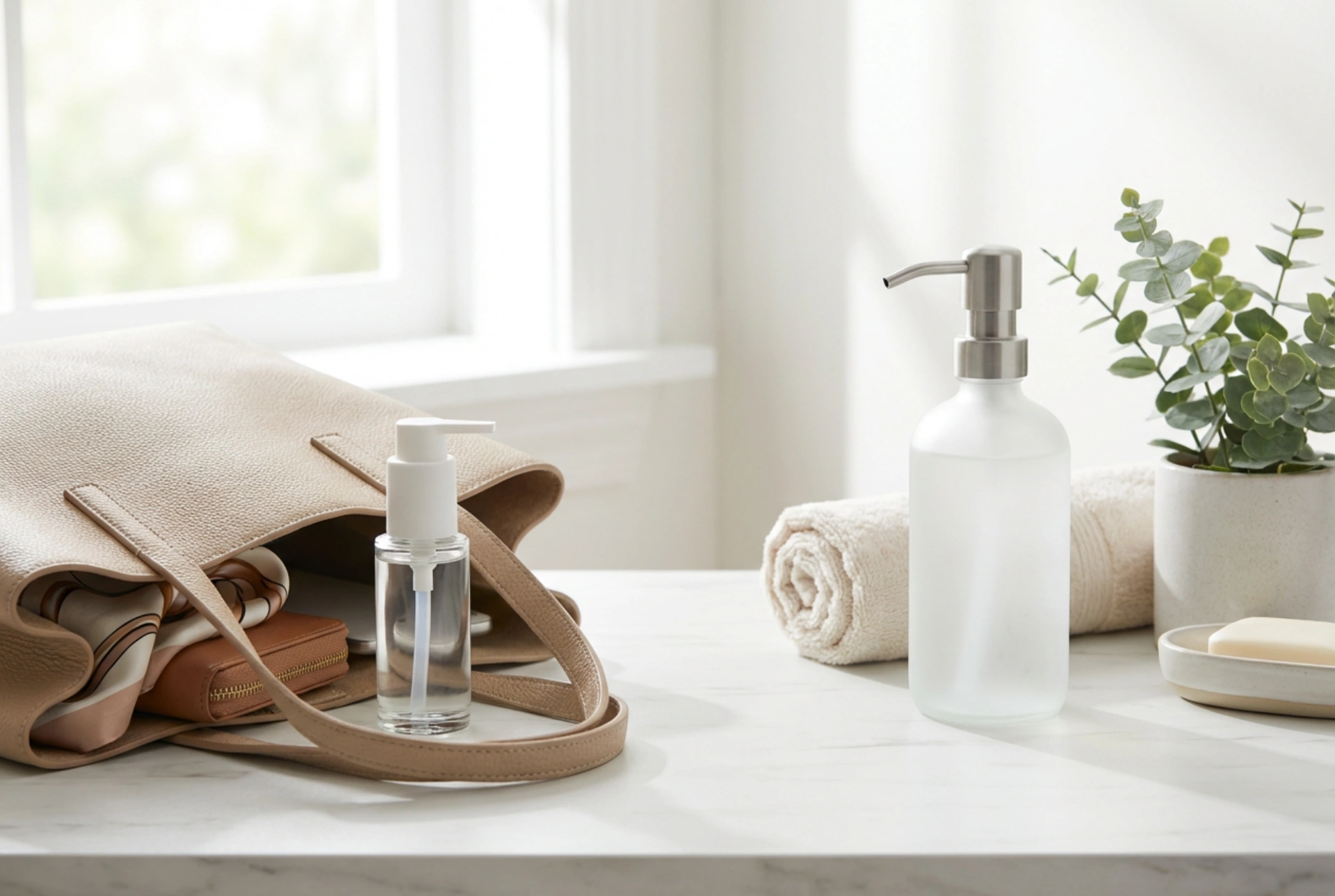 Handsprit i handväskan och hemma: praktiska tips