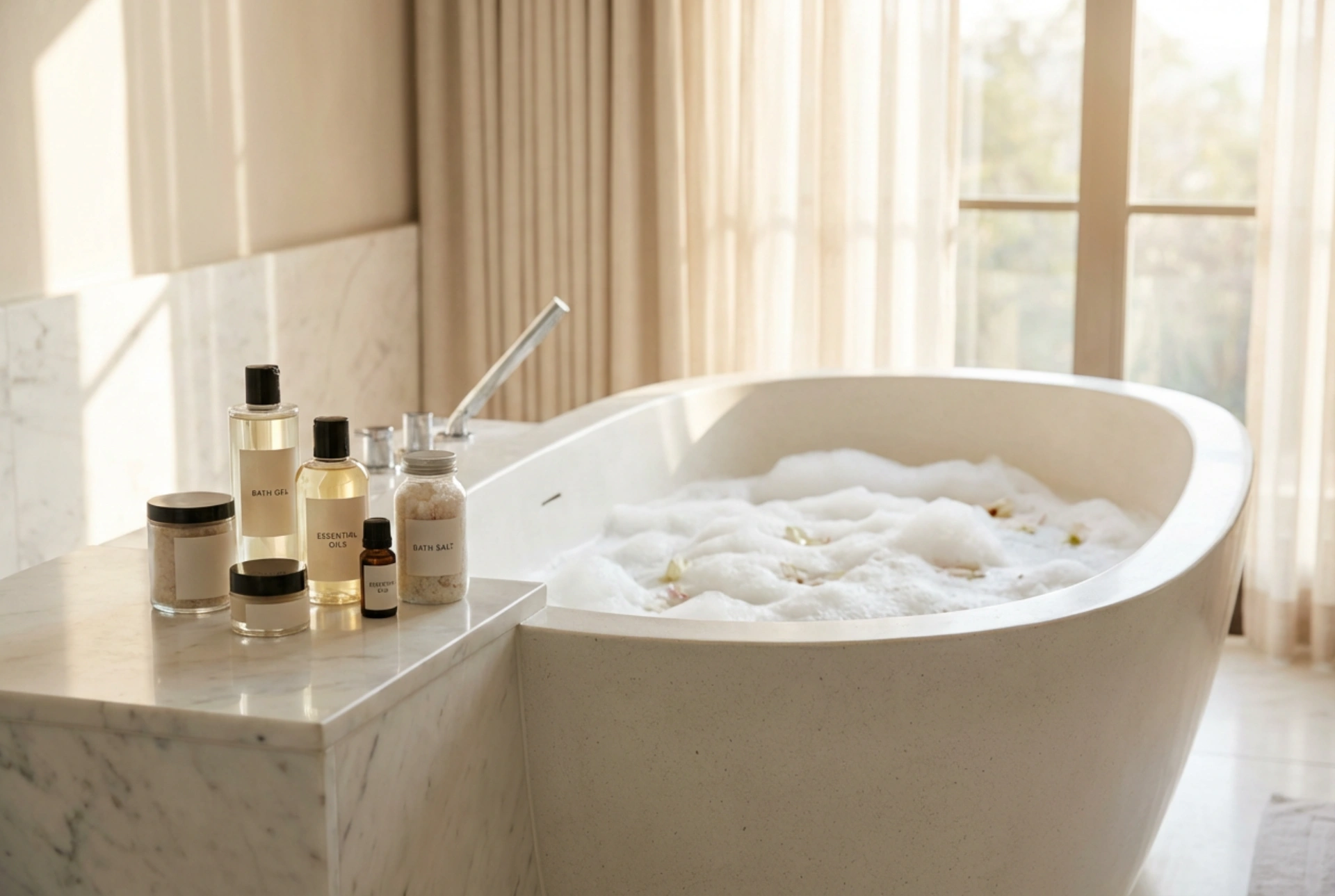 Badgel: Hur du skapar skum, doserar och kombinerar med oljor i badkaret