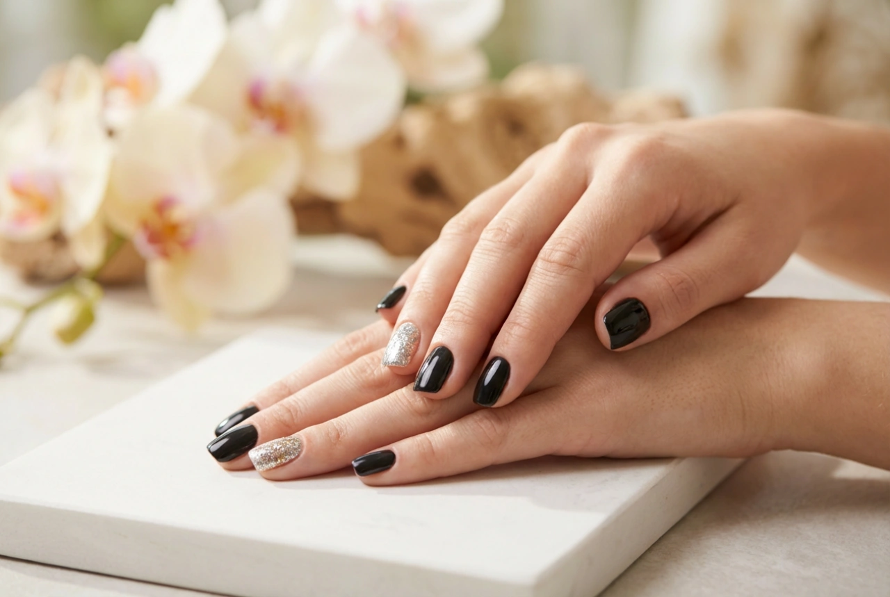 Svarta naglar med glitter: Appliceringstekniker och vanliga misstag