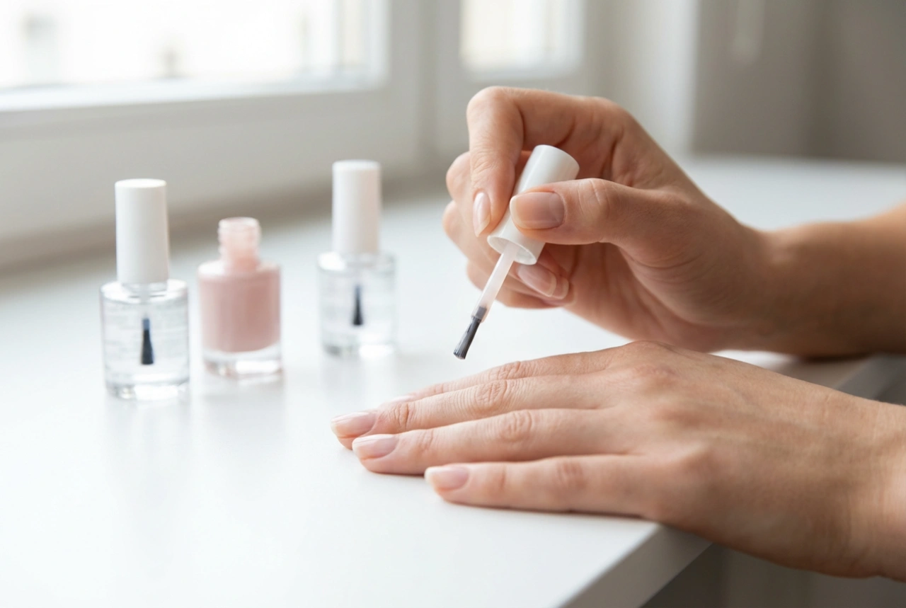 Ljust hybridnagellack utan ränder: förberedelse av basen, tunna lager, topplack