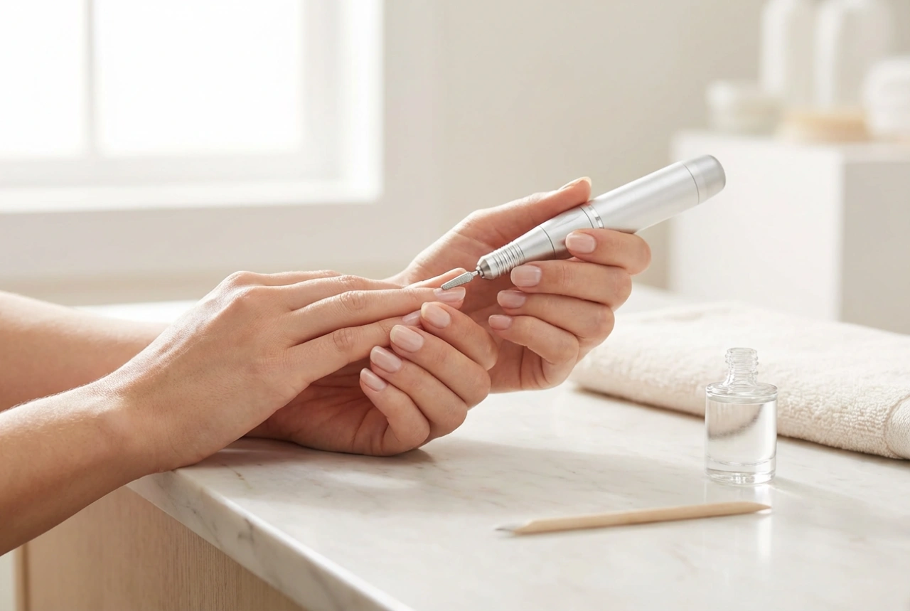 Elektrisk nagelfil för gellack: Borttagning och förberedelse av nagelplattan