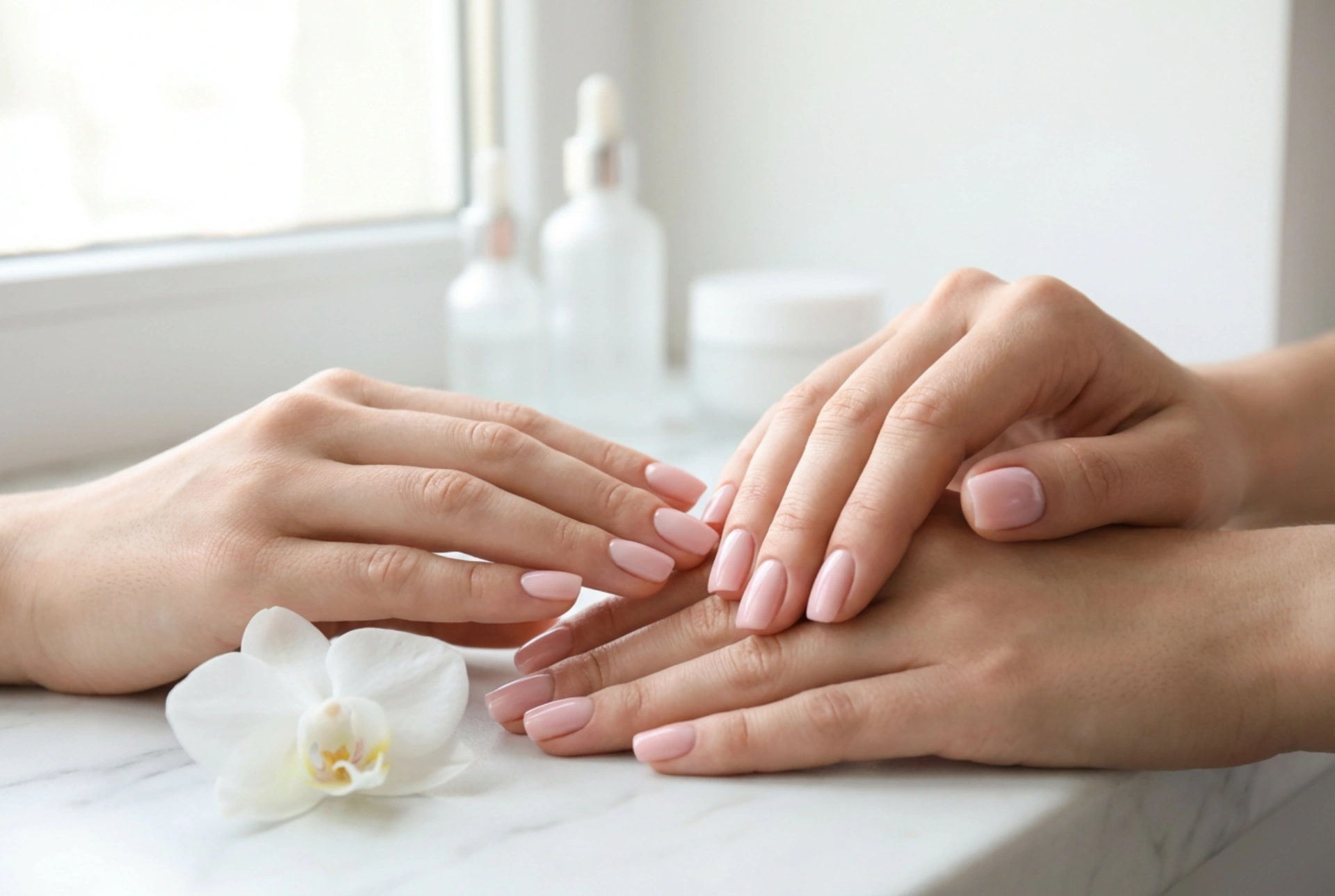 Delikat manikyr: Subtila färger, perfekt nagelplatta och glans