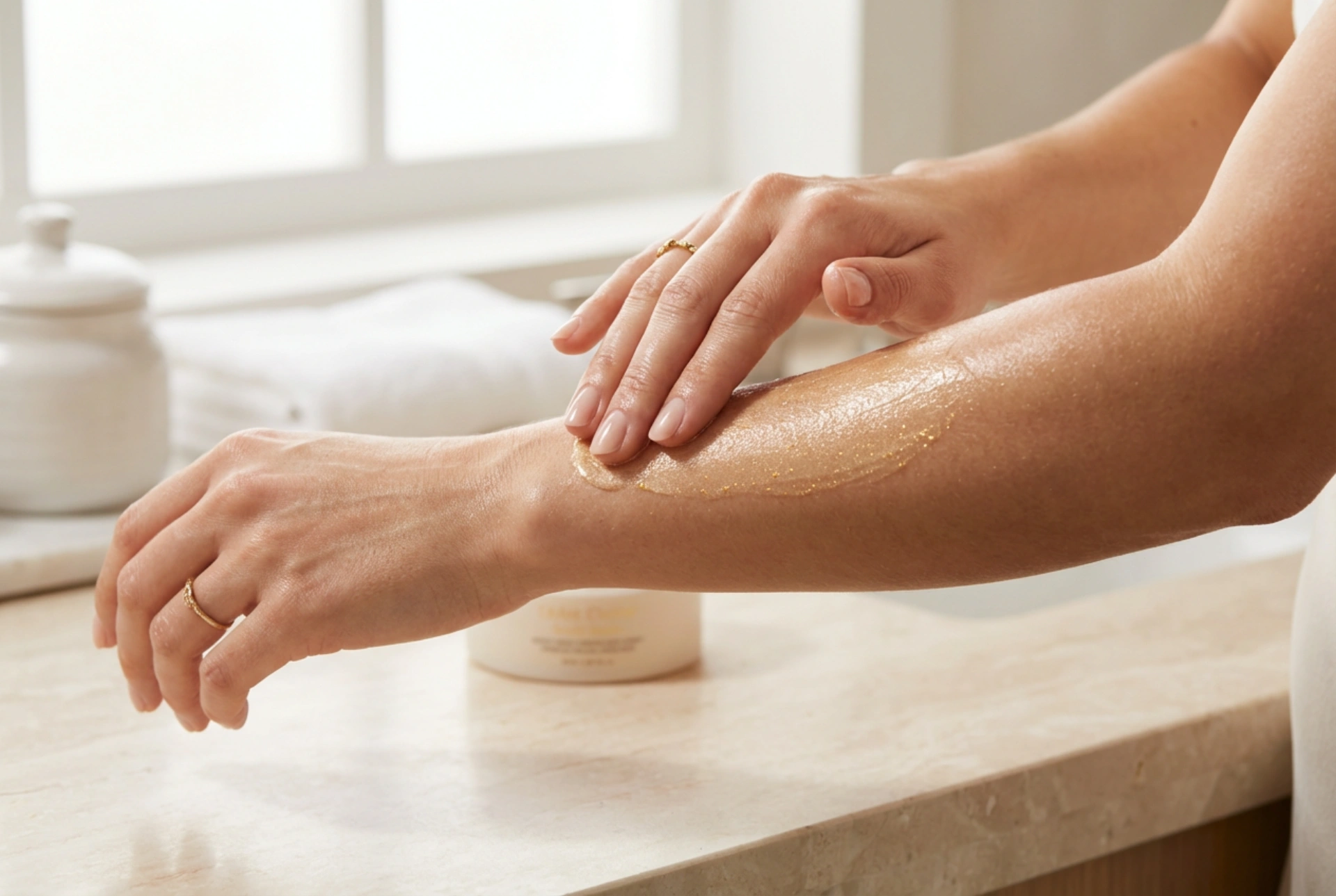 Kroppslotion med guldskimmer: Hur man uppnår en subtil lyster utan fläckar