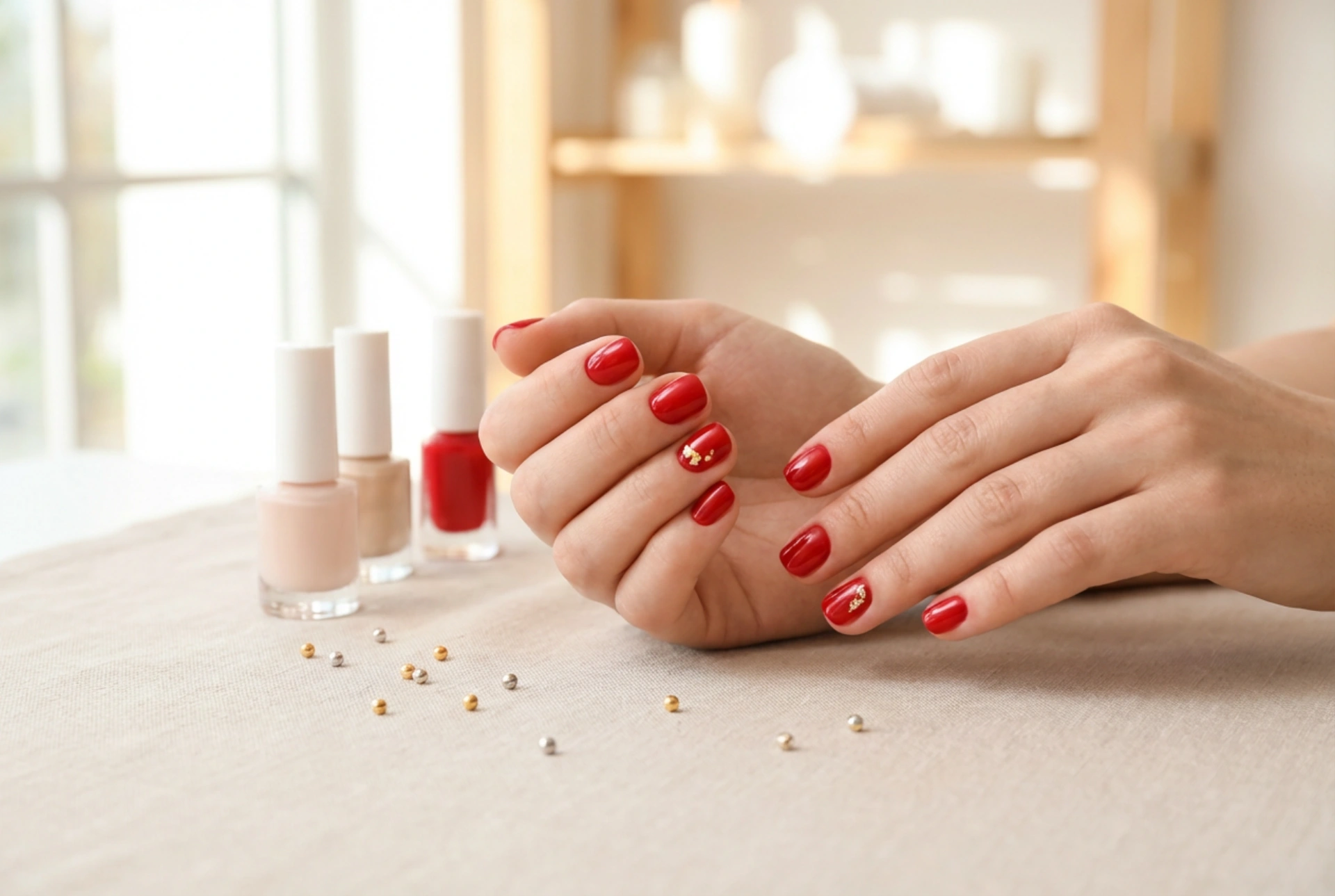 Röda naglar med dekorationer: Idéer och appliceringstips