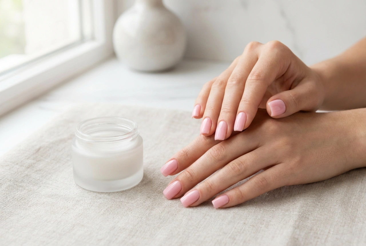 Kvadratisk form i rosa: randfria rosa kvadratiska naglar