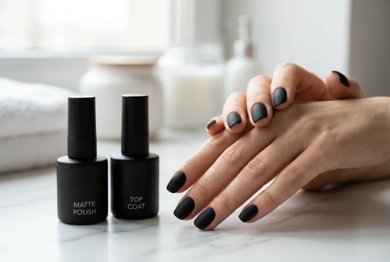 Streckfria svarta matta naglar: Den perfekta basen och finishen