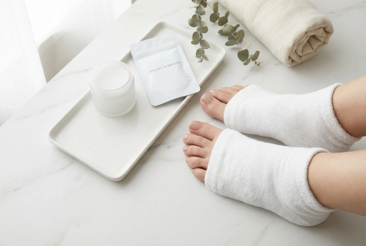 Fotmask: hur man använder exfolierande och krämiga sockor