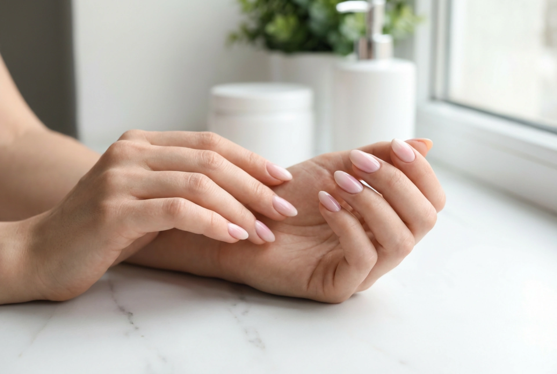 Ljusa ombre-naglar: en delikat gradient i pastell och nude