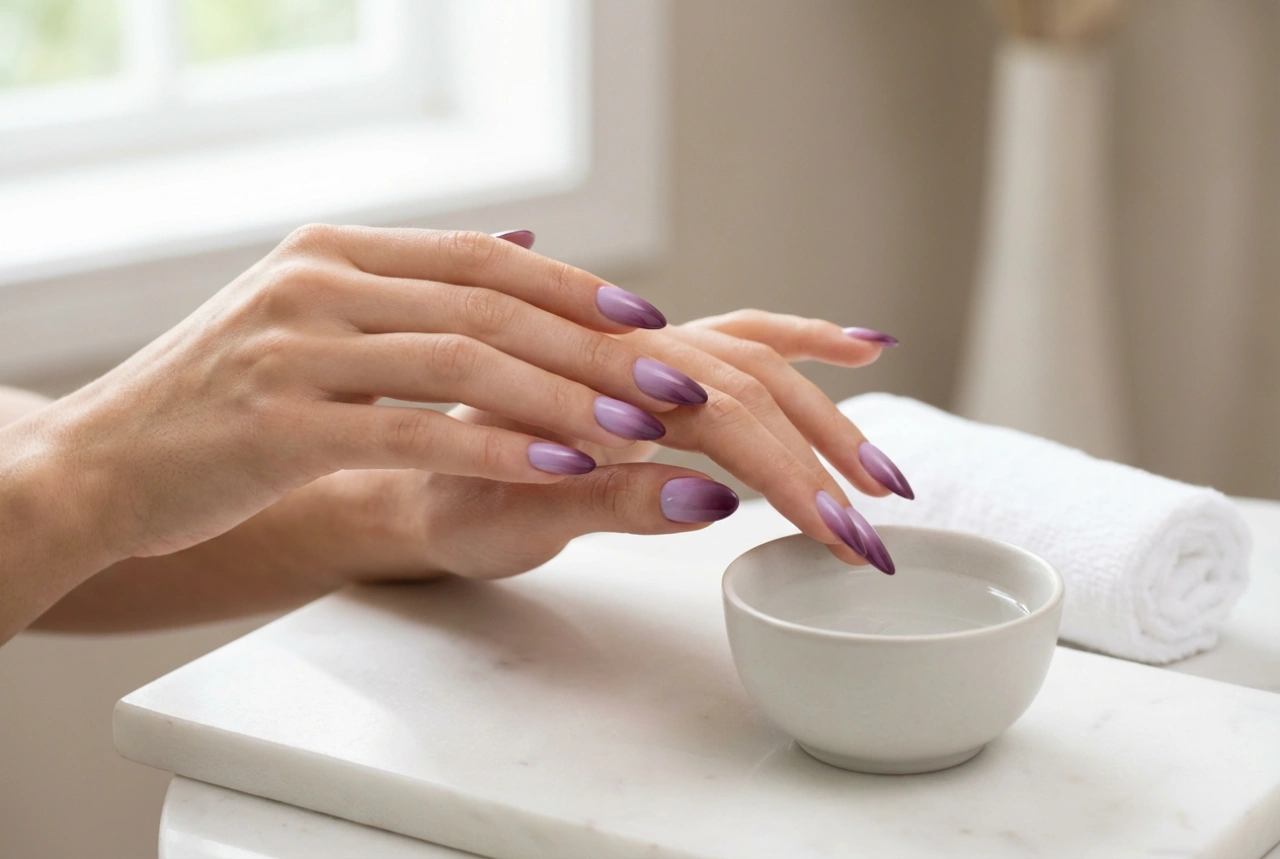 Instruktion: lila ombre-naglar, från lavendel till plommon