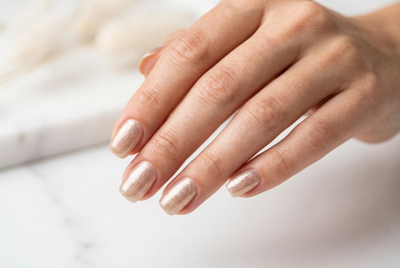 Gellack med glitter: Jämn applicering och glänsande finish