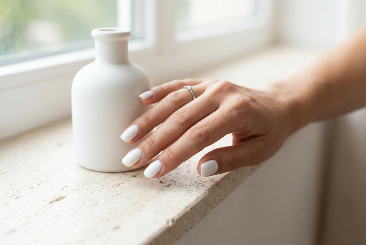 Vitt hybridnagellack: Knep för en jämn kant och full täckning