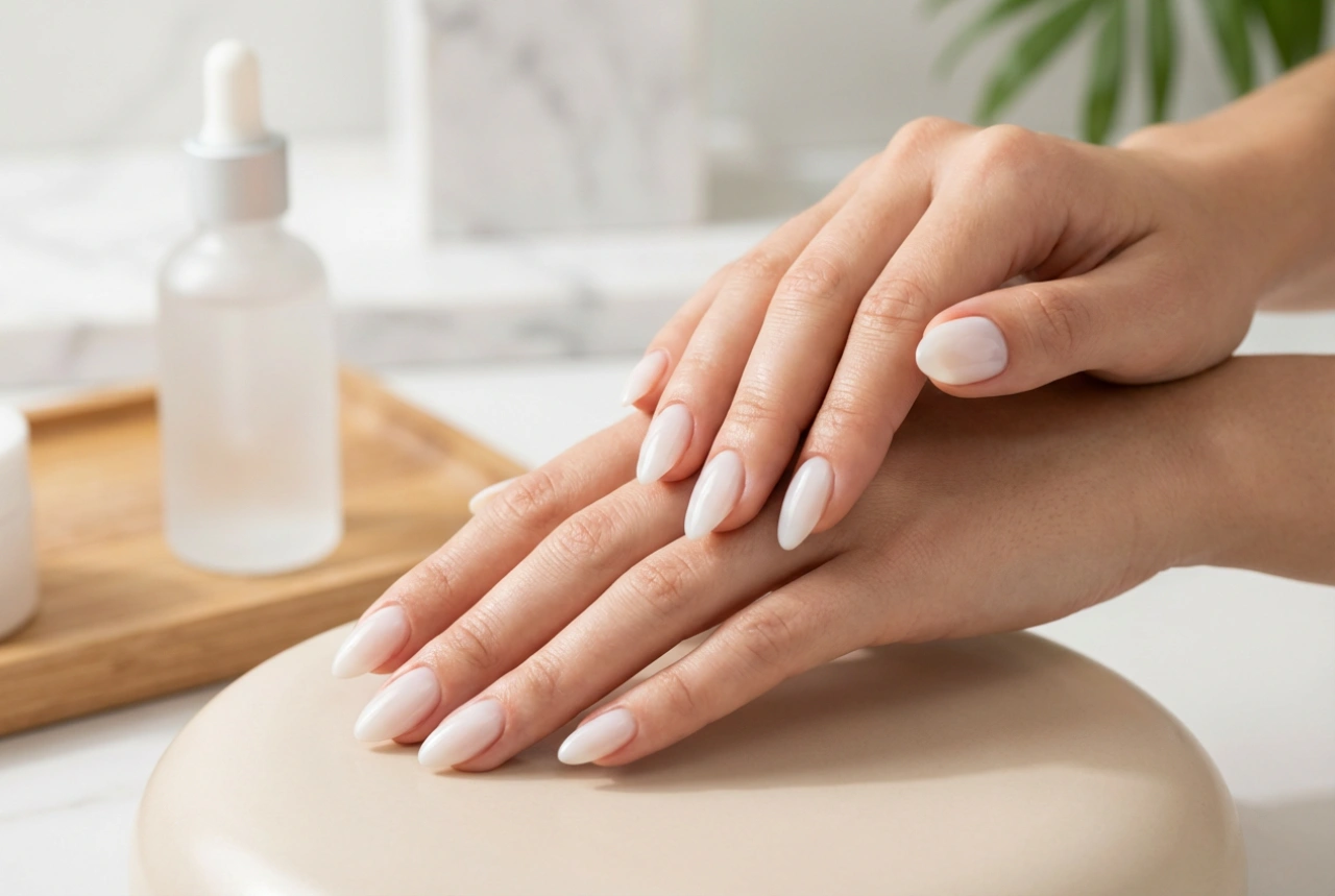 Mjölkig nagelbas: Så jämnar du ut nagelplattan och skapar ett naturligt resultat