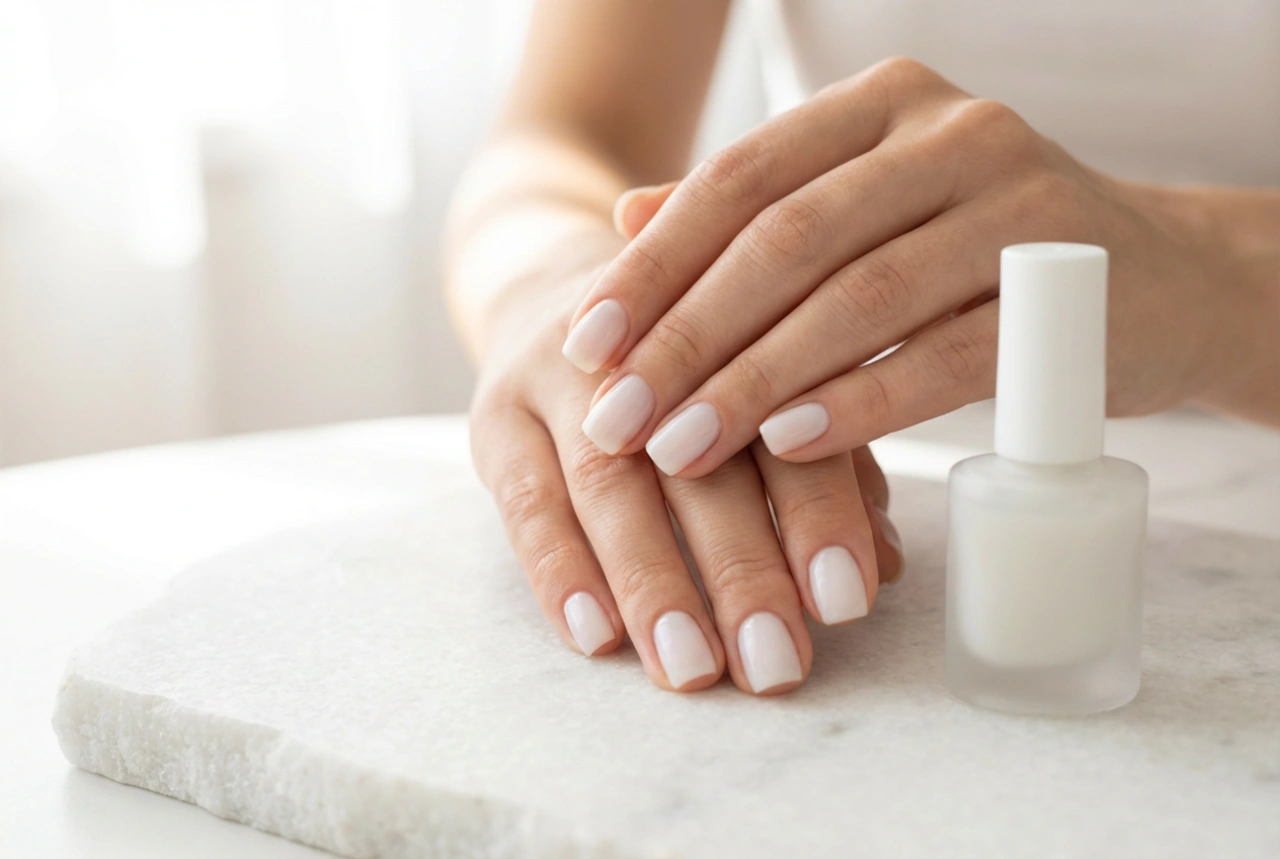 Mjölkvitt nagellack: milky manicure steg för steg utan ränder