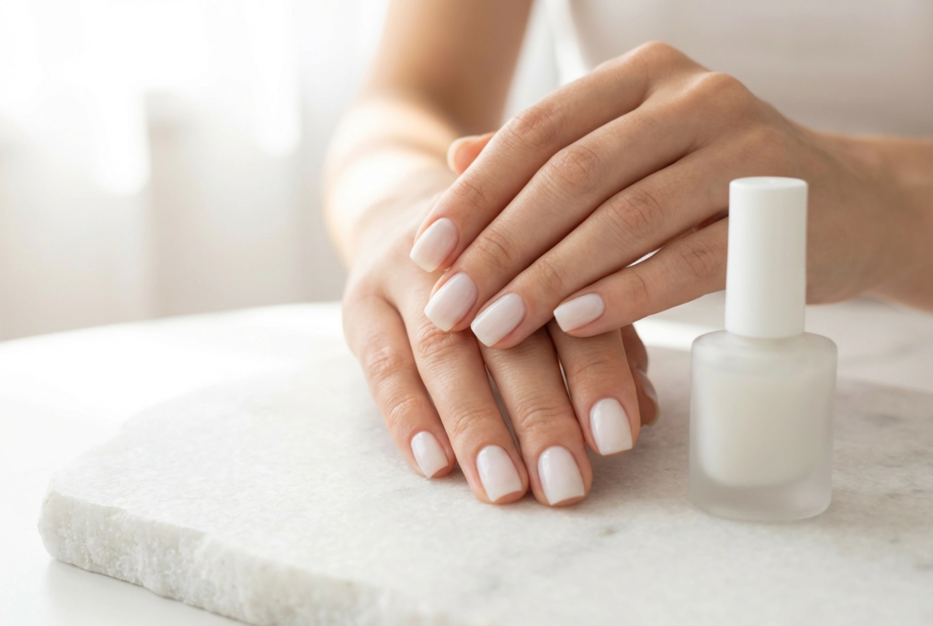 Mjölkvitt nagellack: milky manicure steg för steg utan ränder