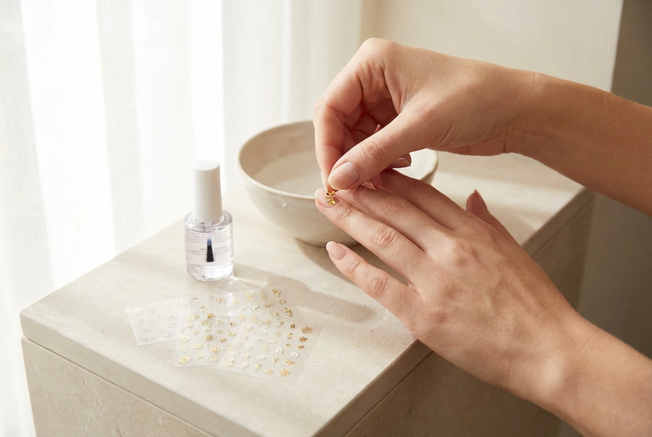 Nagelstickers för gellack: typer, applicering och fixering med topplack