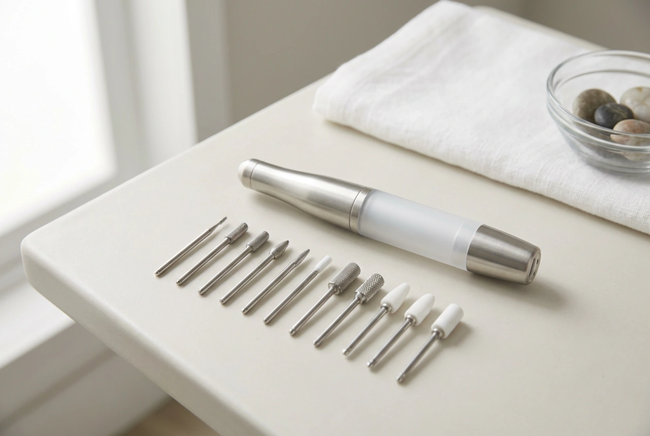 Elektrisk fot- och nagelfil: val av tillbehör och hygien vid användning