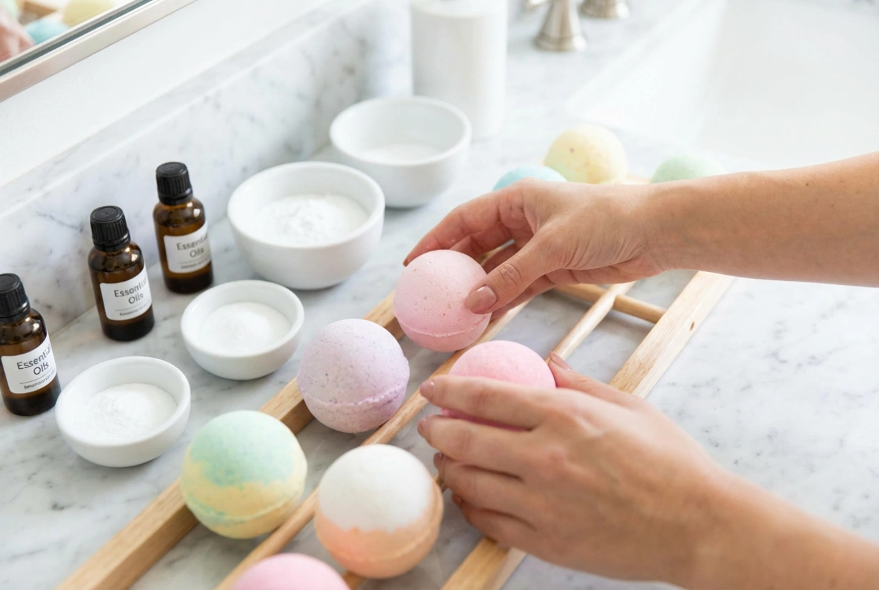 Hemmagjorda badbomber: steg för steg från blandning till torkning