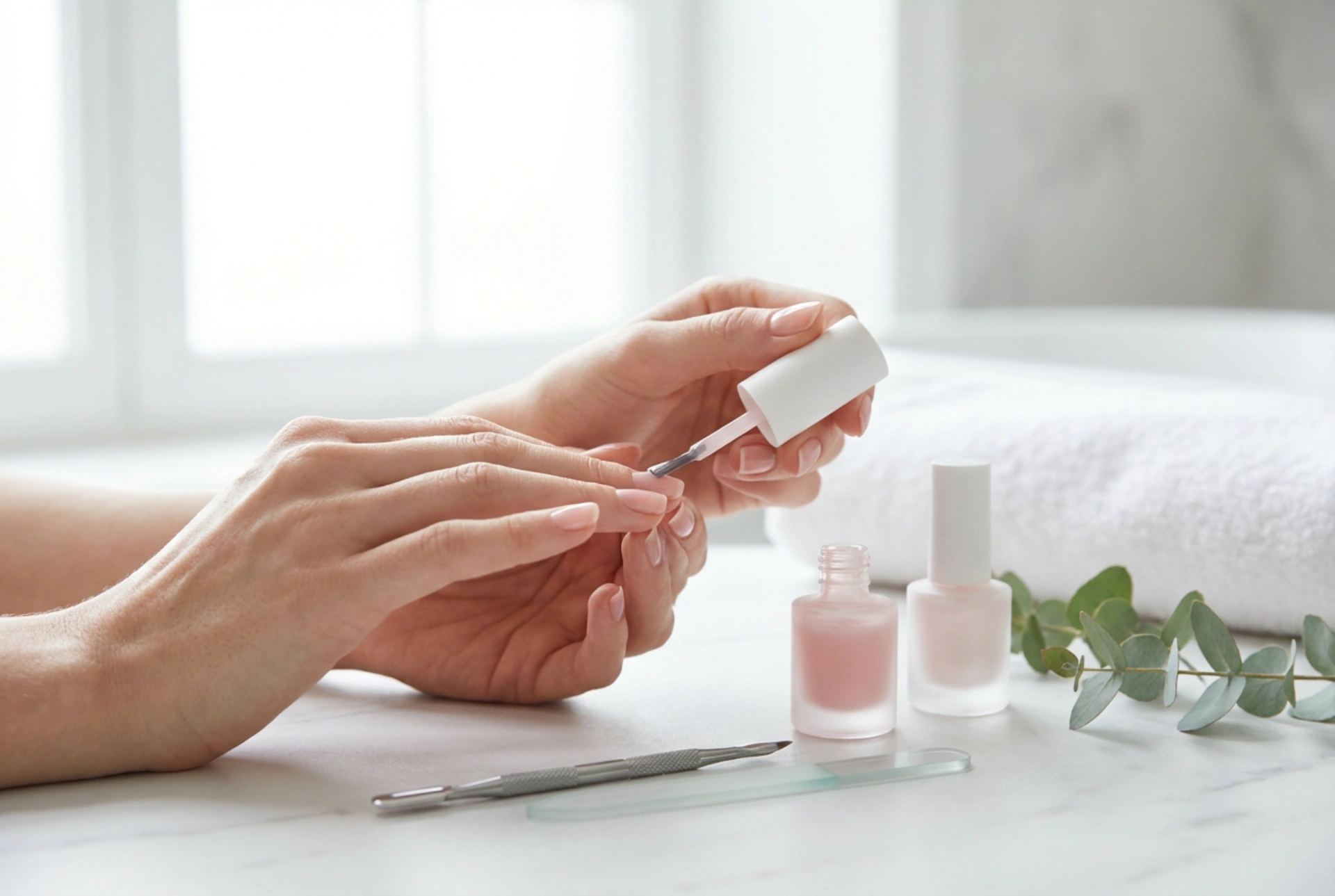 Hybridnagellack hemma: förberedelse av naglarna och applicering
