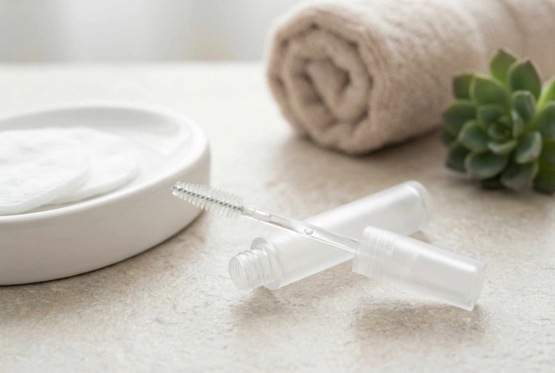 Transparent mascara: Tämja fransar och bryn, naturlig effekt